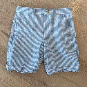 Boys J.Crew blue and white striped seersucker shorts